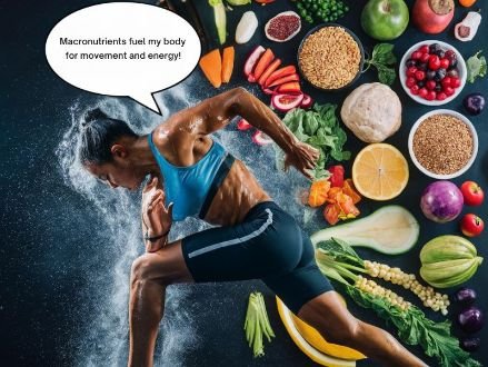 A dynamic image of someone engaged in physical activity, showcasing how macronutrients fuel the body for movement and energy.