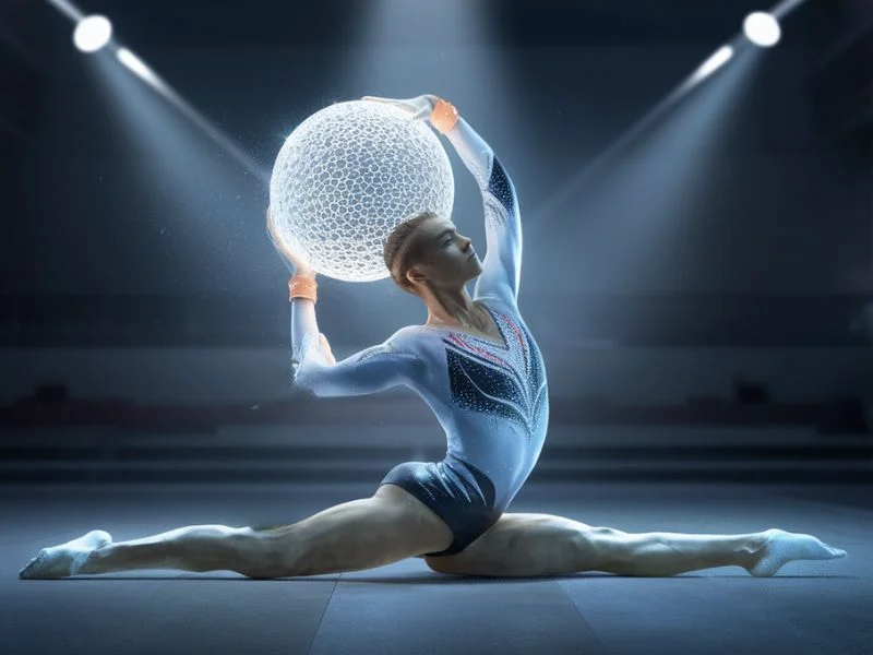 An athlete performing a sport-specific movement with excellent flexibility and mobility