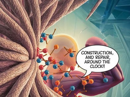 An-illustration-of-proteins-role-in-muscle-building-and-repair-showing-muscle-fibers-being-constructed-and-strengthened A