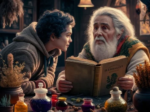 A person consulting with a healthcare professional or herbalist about herbal remedies