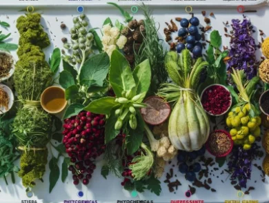 An illustration showcasing the diverse phytochemicals found in various herbs]