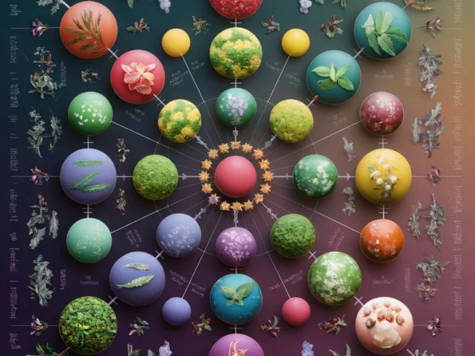A beautifully designed infographic displaying various adaptogen combinations and their synergistic effects