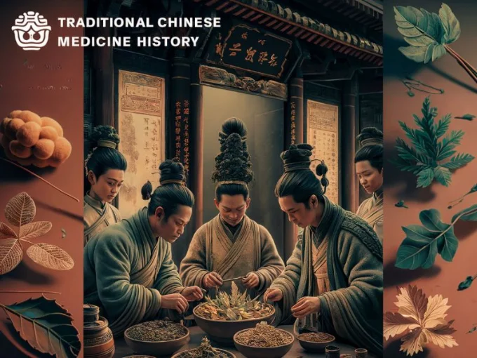 A captivating 3D illustration of a scene from traditional Chinese medicine history