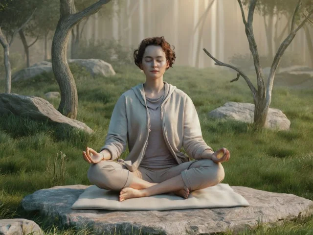 an image of a person practicing meditation