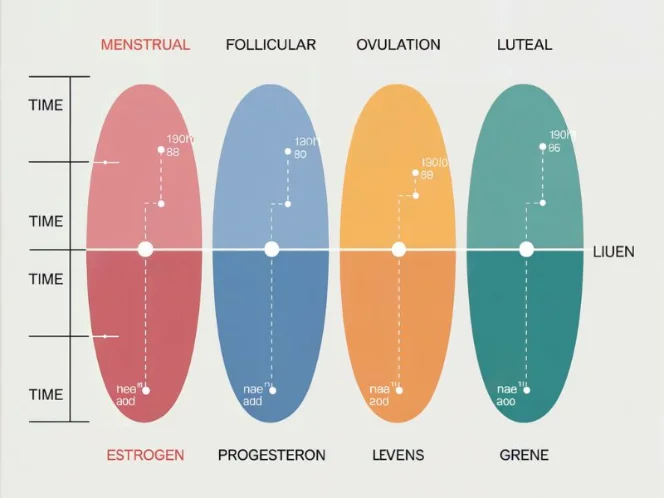 A clear and simple diagram of the four phases of the menstrual cycle