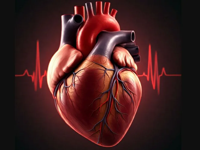 A close-up of a healthy heart, symbolizing the improved cardiovascular benefits of exercise