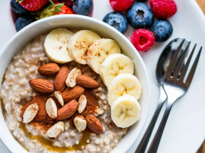 A photo of a plate with a balanced pre-workout meal