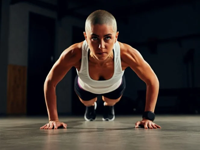 a person performing a perfect push-up