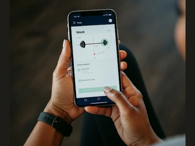 A person customizing their workout plan on a fitness app
