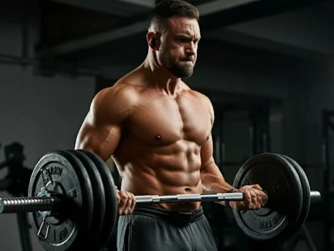 A person lifting weights with intensity, symbolizing the performance-enhancing potential of certain supplements