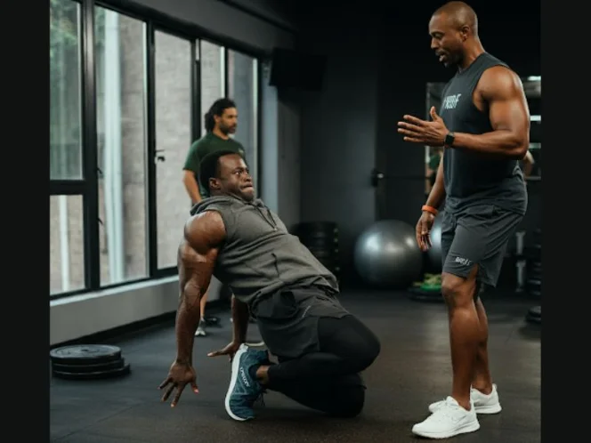 a person attending a functional fitness class with a certified trainer, demonstrating the benefits of professional guidance