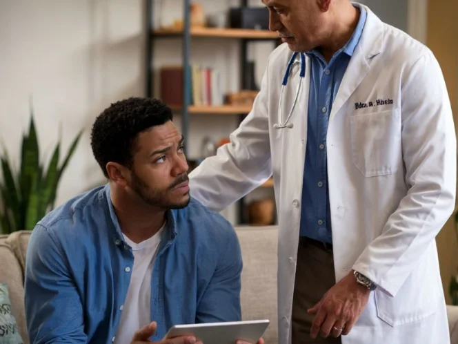 an image of a person talking to their doctor, emphasizing the importance of seeking personalized advice