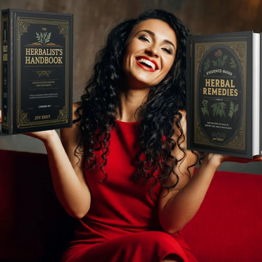 Image of a lady holding Evidence-based herbal remedies book