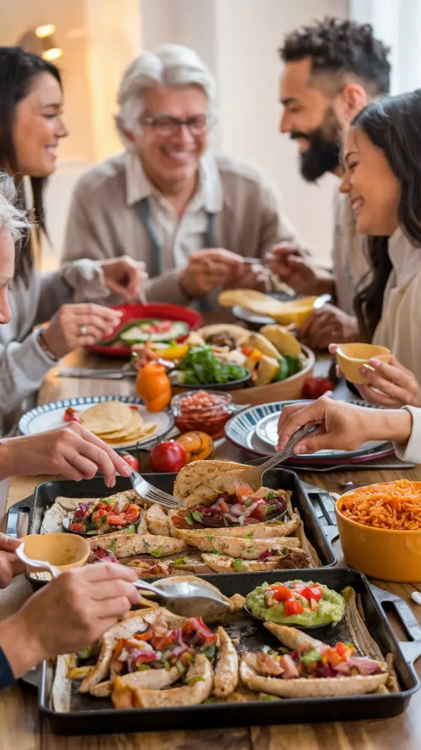 Family having Fajitas