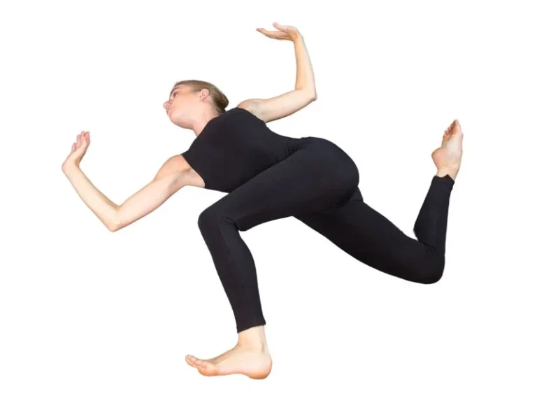 A person doing a static hamstring stretch or a seated spinal twist