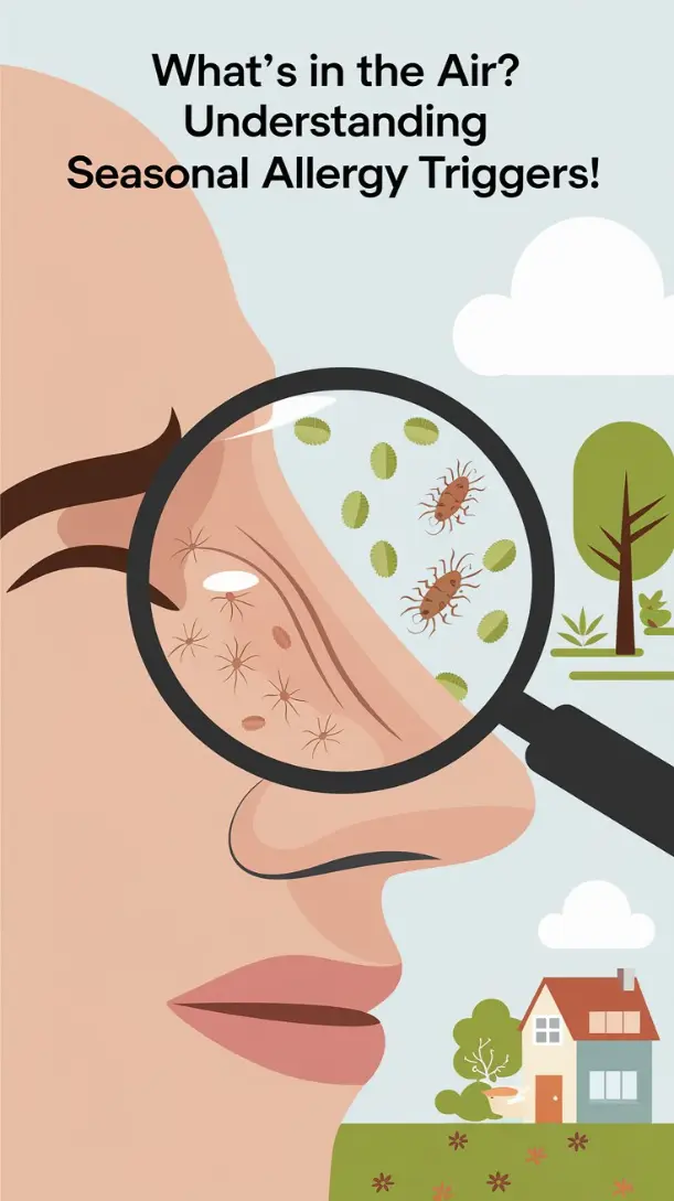 An illustration showing allergens entering the nasal passage.