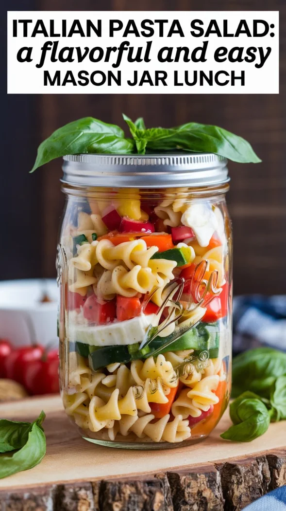 Italian Pasta Mason Jar Salad.