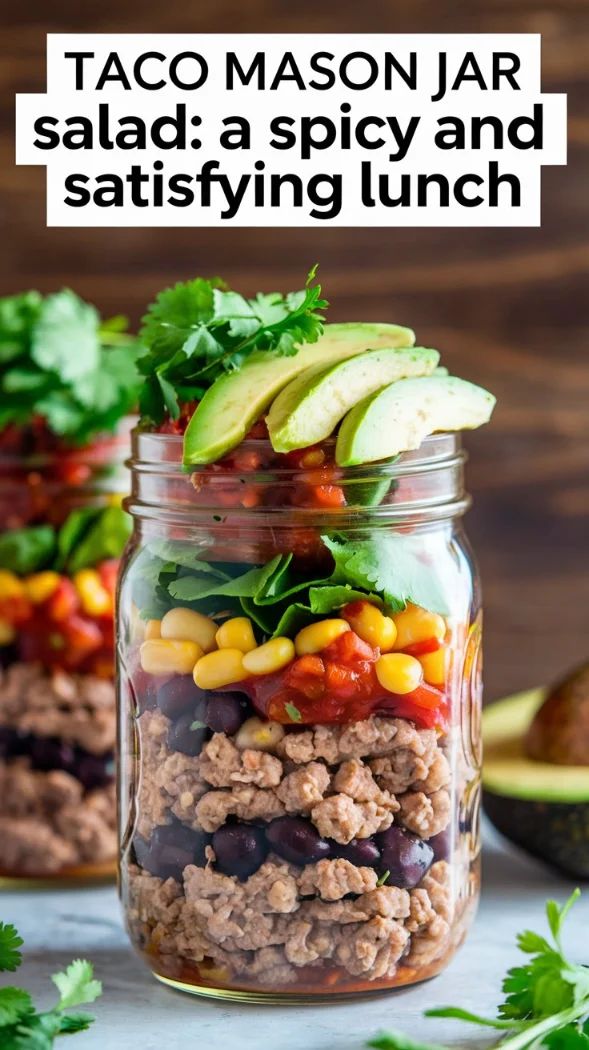image of a Taco Mason Jar Salads.