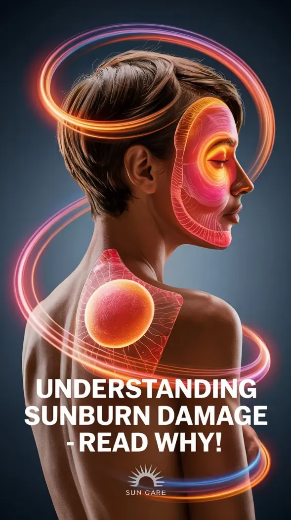 An image illustrating the layers of the skin or a graphic showing UV rays penetrating the skin could be effective here