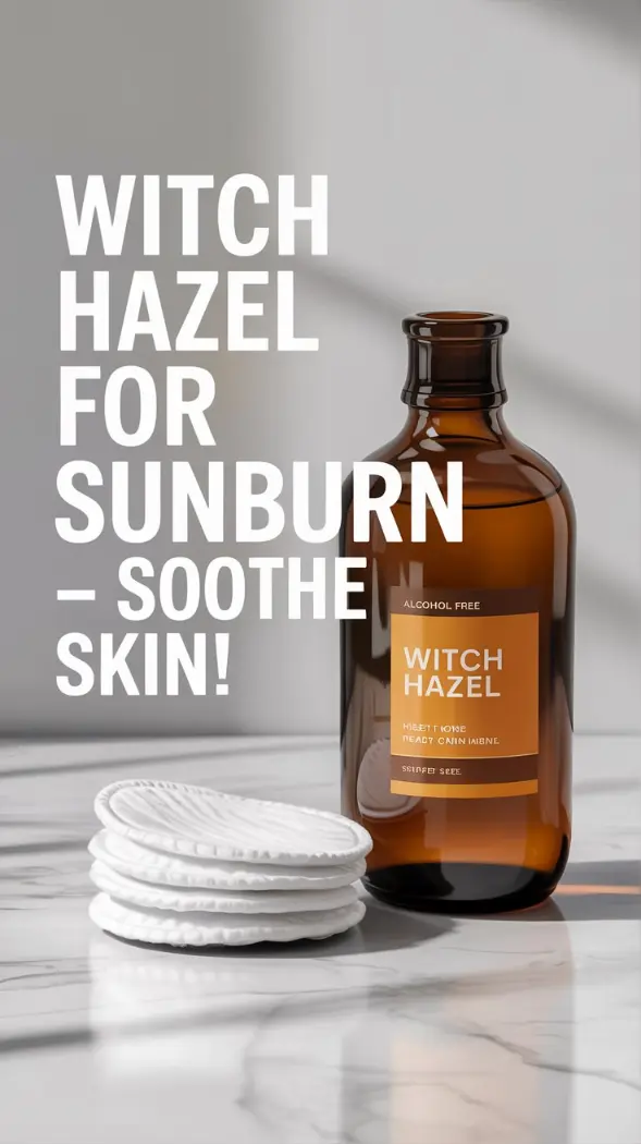 A bottle of witch hazel alcohol-free with cotton pads.